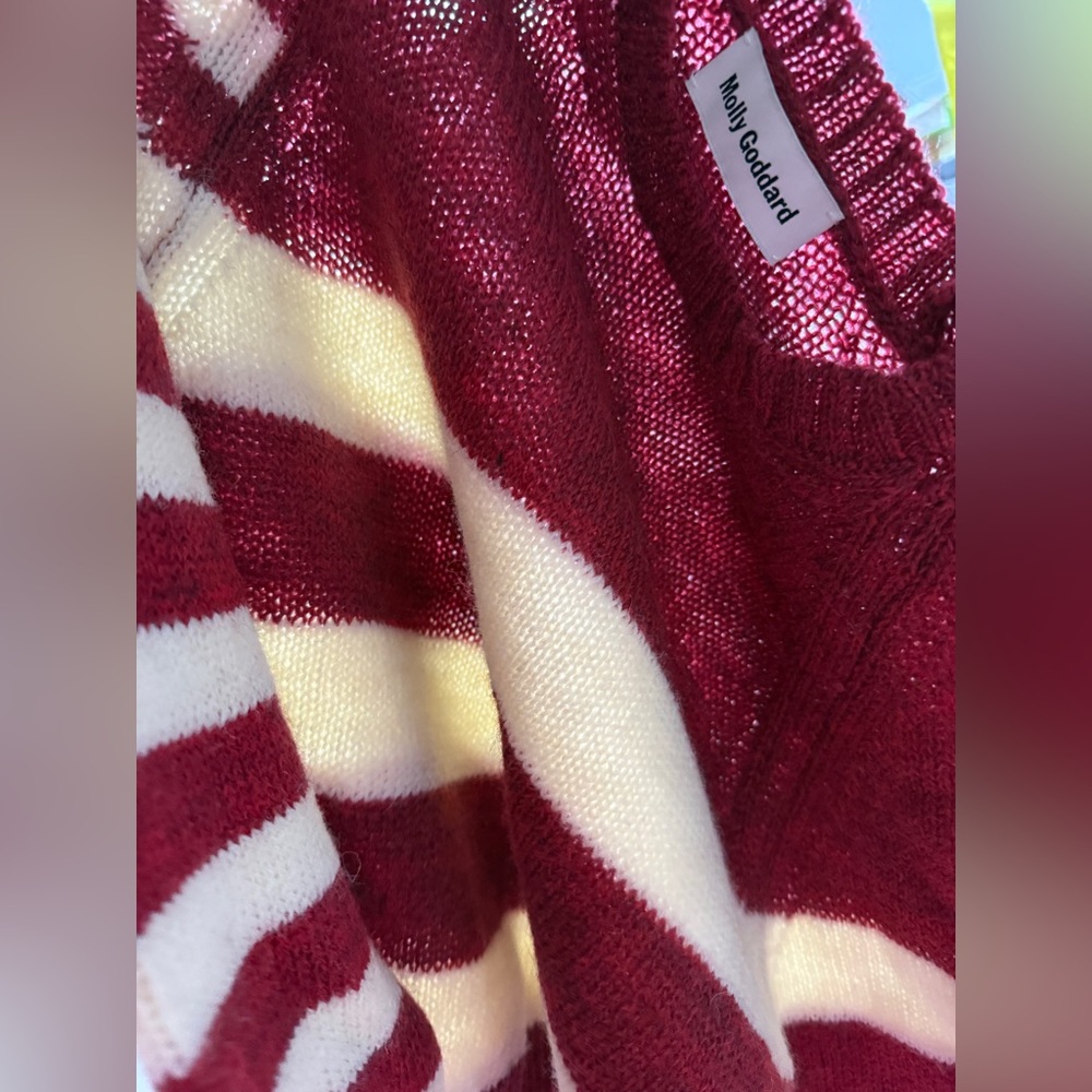 MOLLY GODDARD Red and Cream Striped Sweater - Picture 8 of 13